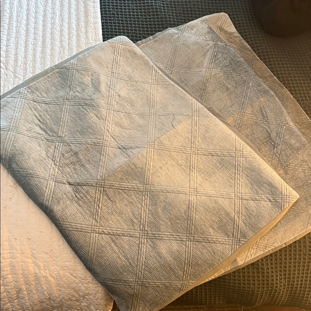 Light Blue Velvet Standard Pillow Shams